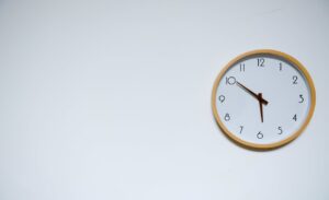 clock hanging on wall